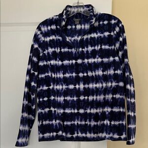Eddie Bauer Navy and White Women's 3/4 Zip Fleece